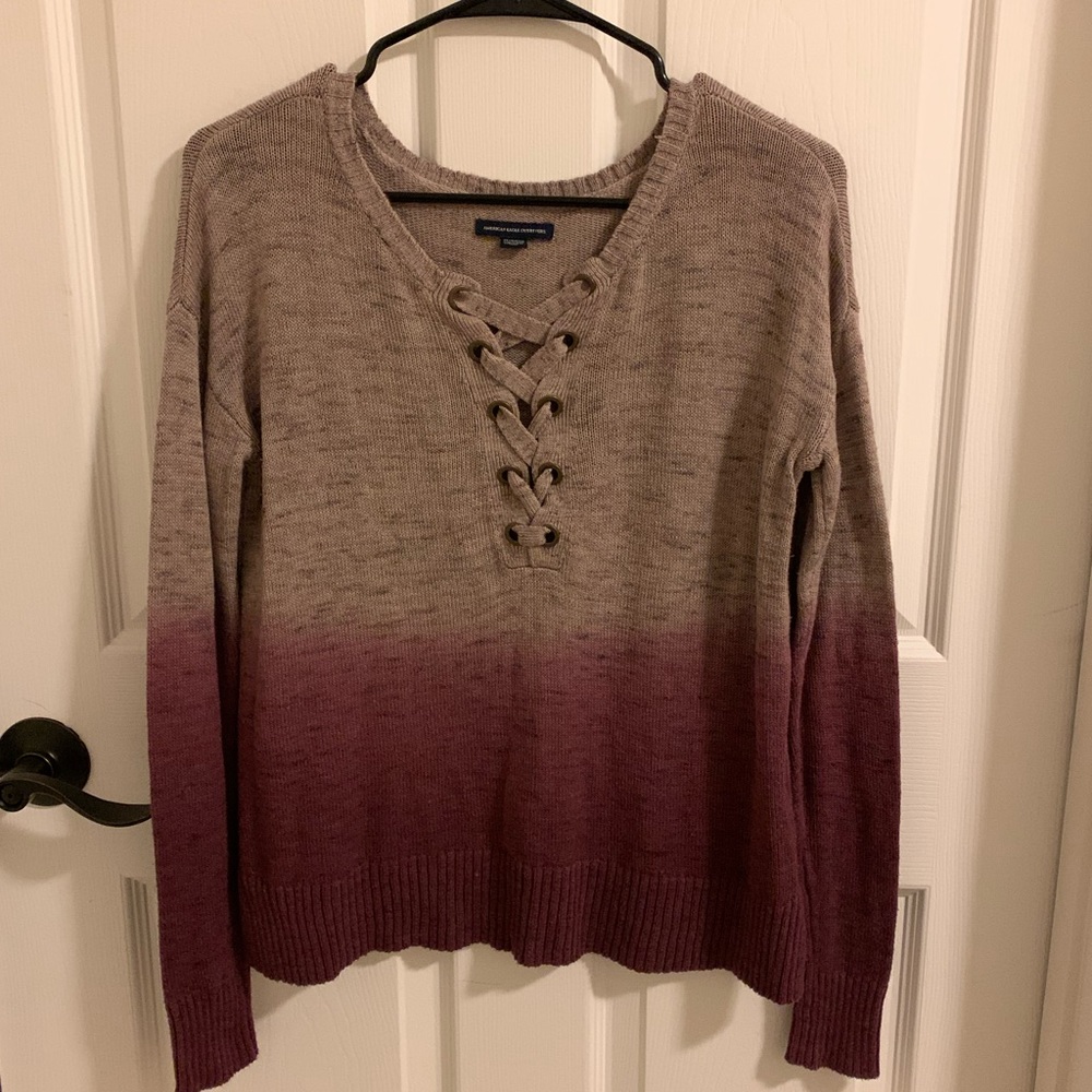 American Eagle Lace-Up Front Sweater